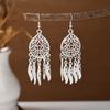 Aretes Étnicos Imitación Plata Miao Aretes Retro Largos con Borlas Atracciones Aretes Estilo Antiguo Aretes Miao para Mujer Venta al por Mayor