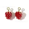 Accesorios de Joyería con Goteo de Aceite Estéreo de Frutas DIY Colgante de Fresa Pendientes Cadena de Teléfono Móvil Llavero Colgante Materiales Hechos a Mano