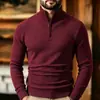 Suéter de Tricô Quente de Venda Cruzada para Comércio Exterior Outono-Inverno com Gola Meia-Alta e Zíper, Tamanho Grande Ajustado ao Corpo Suéter da Moda para Camadas