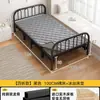 Cama de siesta reforzada para adultos, cama de hierro doble plegable, cama individual plegable para uso doméstico, cama de madera maciza para viviendas de alquiler