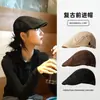 Quatro Estações Algodão Puro Boné Avançado Cor Sólida Estilo Britânico Retrô Chapéu Newsboy Feminino Simples Combina com Tudo Chapéu Artístico Bailey