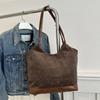 Bolsa Feminina de Grande Capacidade Texturizada Bolsa Tote de Ombro Casual para Inverno Nova 2024 para Deslocamento Portátil