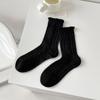Calcetines sin costuras calcetines de media pantorrilla algodón Mujer simple rombos blanco y negro medias casuales combinan con todo calcetines de rizo con encaje