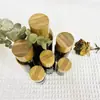 Frasco Conta-gotas Marrom de Bambu Natural Frasco Branco Fosco para Óleo Essencial Essência Frasco de Vidro Vazio para DIY