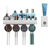 Soporte para cepillos de dientes sin perforaciones, vaso para enjuague bucal, vaso para cepillos de dientes, montaje en pared, caja de almacenamiento montada en la pared para baño, juego de cepillos de dientes