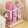 Cesta de armazenamento para tapete de yoga, equipamentos esportivos para casa, solução de armazenamento para basquete e outros artigos esportivos, suporte para equipamentos de ginástica