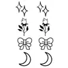 Artículo Popular Transfronterizo con un Estilo Oscuro de Alta Gama: Pegatina de Tatuaje Temporal Pequeño Gráfico Dedo Mariposa Luna Espina Tótem Columna Vertebral Brazo