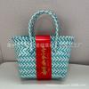 Bolsa tejida a mano de plástico PP DIY bolsa de regalo portátil cesta de regalo de mano para boda compras al aire libre bolsa de mujer al por mayor