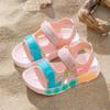 Sandálias Infantis 2026 Novas de Verão Antiderrapantes com Solado Macio para Meninas com Velcro para Crianças Maiores e Bebês, Sandálias de Praia para Bebês