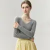 Suéter de Cachemira para Mujer BaiCaiRong Otoño/Invierno 2026 Cuello en V Diseño Versátil Ropa de Punto de Lana para Mujer