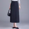 Falda midi recta adelgazante, moderna y versátil para mujer, nueva colección otoño 2026, de cintura alta, fluida, sencilla y que realza la figura