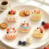 Acessórios de resina de bolo de frutas em desenho animado, materiais DIY de cola de creme, acessórios decorativos, enfeites fofos de brinquedo de comida
