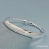 Pulsera de loto de plata esterlina s990 para mujer, pulsera de cuentas abiertas sólidas, estilo étnico de moda, regalo para mamás y personas mayores, regalo festivo.
