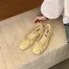 Zapatos Mary Jane de Malla Rosa Estilo Chino Nuevo 2026 Primavera/Verano Nuevos Planos de Red Estilo Hada con Lazo