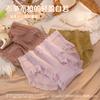 Roupa íntima feminina de cintura média alta, alta elasticidade, cobre o quadril, com fundo antibacteriano de algodão para meninas, Roupa íntima de renda respirável de algodão para mulheres