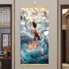 Pequeno Nezha Naohai Ao Bing Ao Guang Rei Dragão das Quatro Mares Papel de Parede Envolvente Pintura de Parede Sala de Estar Entrada Caixa de Relógio Pintura Decorativa