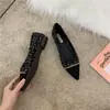 Zapatos Planos Estilo Chanel para Mujer, Nuevos Colores Bloqueados Primavera 2024 Versátiles Franceses Coreanos Punta Fina Poco Profundos Suela Suave Mocasines
