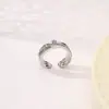 Anillo de Pareja Sol y Luna con Diamantes para Mujer, Personalidad Transfronteriza Europea y Americana, Diseño Simple
