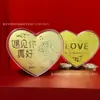 Ouro Puro 999 Coração Disco de Ouro Dia dos Namorados Qixi 520 Confissão Felicidade de Recém-Casados Presente de Aniversário Shuibei Atacado