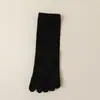 Meias de Cano Médio com Dedos Separados Femininas para Primavera e Outono Meias Absorventes de Suor para Dedos Estilo Japonês Meias de Cor Simples Meias Finas de Cano Médio para Verão