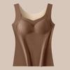 Chaleco térmico de terciopelo cepillado de doble cara para mujer, ropa interior térmica autocalentable sin costuras con almohadilla para el pecho, ropa interior de temperatura constante para otoño e invierno