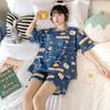Pijamas de verano para mujer, pantalones cortos finos de manga corta, novedad de 2025, ropa de verano con dibujos animados para el hogar, prendas de vestir exteriores