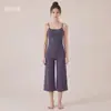 Conjunto de Yoga Chuandun con Correa Ajustable para Mujer, Espalda Bonita, Secado Rápido, para Correr, Fitness, Conjunto de Pantalones Cropped de Pierna Ancha de Cintura Alta para Mujer