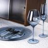Copa Azul de Cristal Hecha a Mano Personalizada Copa de Vino de Alto Valor Copa de Vino con Borde Dorado Set de Copas de Vino Base de Home