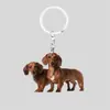 Llavero de Acrílico de Cachorro de Dibujos Animados Transfronterizo 2D para Vacaciones Colgante Plano para Actividad Regalo Pequeño Colgante Creativo para Mochila