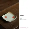 Posavasos de Cerámica Vintage Pintado a Mano con Fresa Shanding Powder Soporte para Taza de Té Esterilla Aislante Anti-quemaduras Esterilla para Té Accesorios para Taza y Platillo