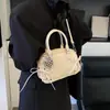Bolsa Boston para Mujer 2025 Nuevo Estilo Simple y Versátil Nicho Bolso Cruzado con Lazo Bolso de Hombro Casual Bolso de Bowling
