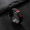 Anel de aço titânio de pôquer transfronteiriço europeu e americano para homens, personalidade hip hop, anel de descompressão giratório, joia de aço inoxidável