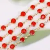 Cadena de Diamante de Vidrio con Borde de Zircón de Color Conservante Color Cobre Puro 6.8mm Accesorios para Joyería DIY Pulsera Materiales Hechos a Mano