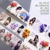 Linda Cinta Washi Floral para Diarios, Decoración de Collage de Personajes Estilo Ins, Materiales Creativos Troquelados, Mascota Estampada en Oro