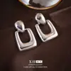 Pendientes Geométricos Huecos con Forma de Gota de Agua Electrochapados en Oro Real con Diseño Único y Exagerado, Accesorios para Orejas Simples y de Moda Europeos y Americanos