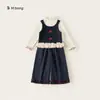 Colección de Ropa para NiñasConjunto de Dos Piezas de Manga Larga para Niños, Ropa Súper Linda para Niñas, Atuendos de Otoño Estilo Universitario