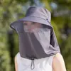 Sombrero de pescador con protección solar para todo el rostro, para mujer, de verano, de gran tamaño, ideal para ciclismo y actividades al aire libre.
