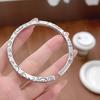 Pulsera de plata de ley 999.9 con diseño de buenas palabras de Cuarteto, para mujer, estilo retro, con la paz y la alegría de la marea nacional. Pulsera de nicho, regalo.
