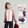Chaqueta de Cachemira Pudding Haru para Niñas Otoño e Invierno 2025 Nuevo Top Corto con Capucha Cárdigan con Combinación de Colores