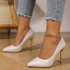 Otoño 2025 Nuevo Zapato de Tacón Alto Versátil Francés Poco Profundo de Punta Fina Stiletto Exportación Directa de Fábrica Zapatos de Mujer Transfronterizos