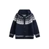 ANSWER ME cárdigan retro de moda con botones de cuerno, suéter de punto Fair Isle, suéter de lana unisex, suéter de corte holgado, M63