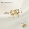 Plata de Ley 925 Chapado en Oro Oro Blanco Oro Rosa Estilo Princesa DIY Circonita Cúbica Diamante Individual Aretes de Presión Pasadores de Oreja Accesorios para Orejas