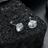 Pendientes de Racimo Completamente Diamantados de Nuevo Estilo Transfronterizos para Hombres, Modernos y Versátiles, Pendientes de Flor de Iris de Alta Gama en Forma de Cruz para Mujeres