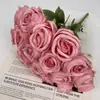 Ramo de Rosas Simuladas, Flores de Seda, Flores Artificiales, Accesorios para Salón de Bodas, Arreglo Floral para Dormitorio del Hogar, Accesorios para Fotografía, Alta Simulación