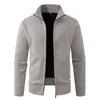 2026 Novo Suéter de Tricô Masculino Outono/Inverno Transfronteiriço com Gola Alta, Forro de Lã e Zíper, Tamanho Plus, Moda Casual, Jaqueta Cardigan