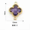Colgante de Joyería de Aleación Estilo Coreano Accesorios DIY Colgante de Trébol de Cuatro Hojas con Incrustaciones de Cristal de Vidrio Pendientes Collar Venta al por Mayor