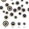 Fivela em Forma de Flor de Camada Dupla Tamanhos Mistos Fivela Redonda Girassol Placa Transfronteiriça Fivela de Diamante Acessórios de Joias com Diamantes Costurados à Mão DIY Atacado