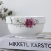 Tigela de borda protetora de 6 polegadas nova cerâmica de osso fino tigela para macarrão instantâneo tigela de arroz doméstica amarrada com presente promocional para promoção no local LOGOTIPO personalizável
