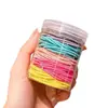 Gomas para el Cabello Básicas de Colores Macaron en un Frasco, Bandas Elásticas Modernas y Versátiles para Atar el Cabello, Mayoreo