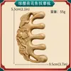 Peine de masaje tallado con pez loto de sándalo de seda dorada, peine de masaje para cabeza y cuero cabelludo, peine de dientes anchos, peine pequeño, peine de madera maciza, peine meridiano